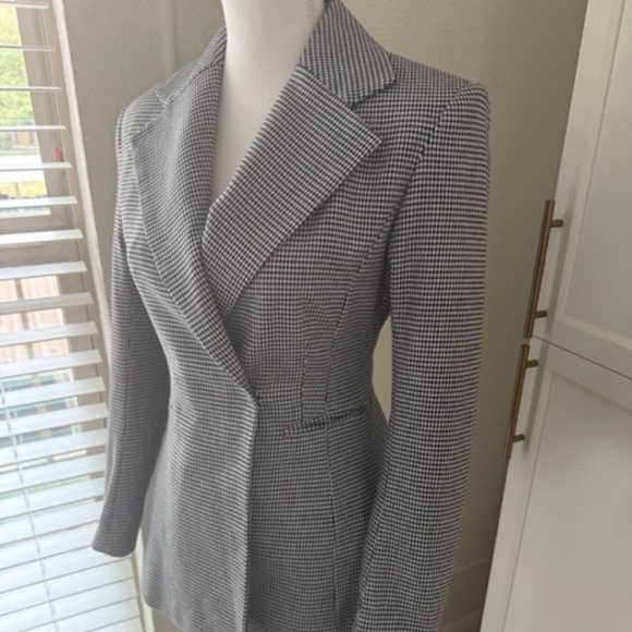 H&M Houndstooth Blazer US 4 Black and White Career Business Casual NWT - Picture 4 of 7